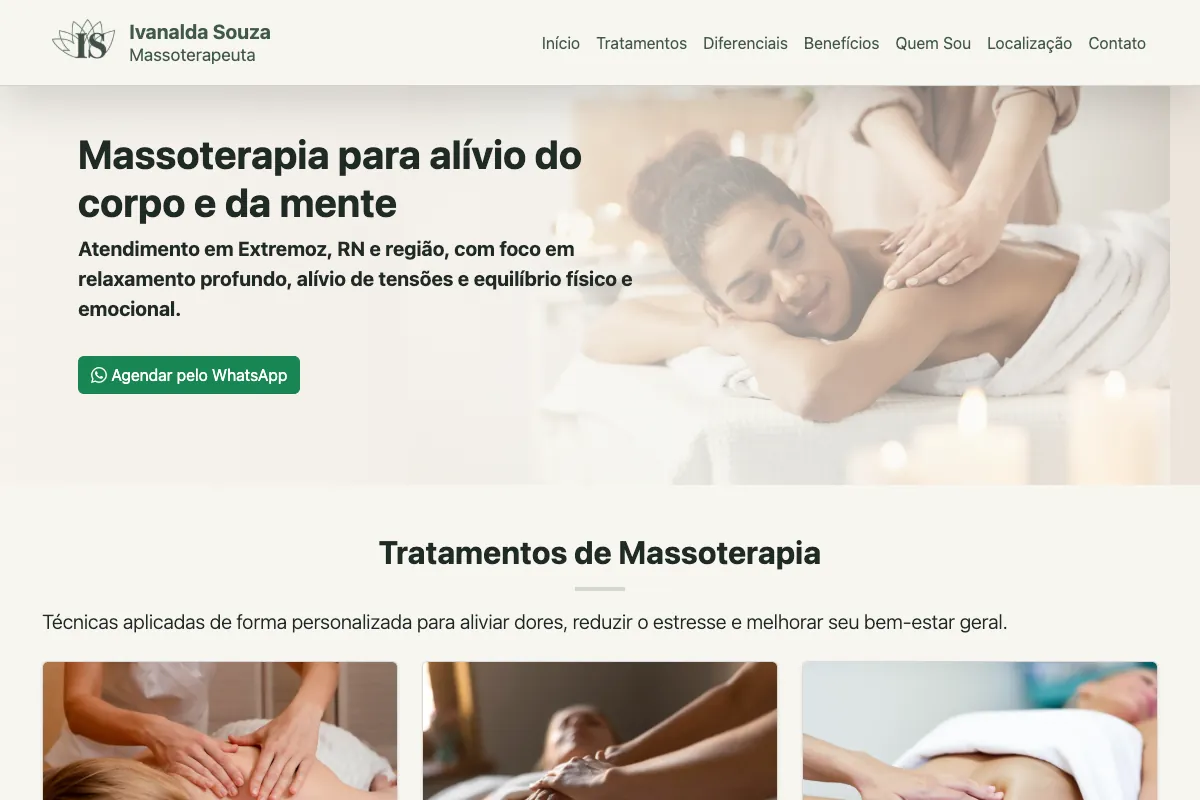 Site da Ivanalda Souza Massoterapeuta