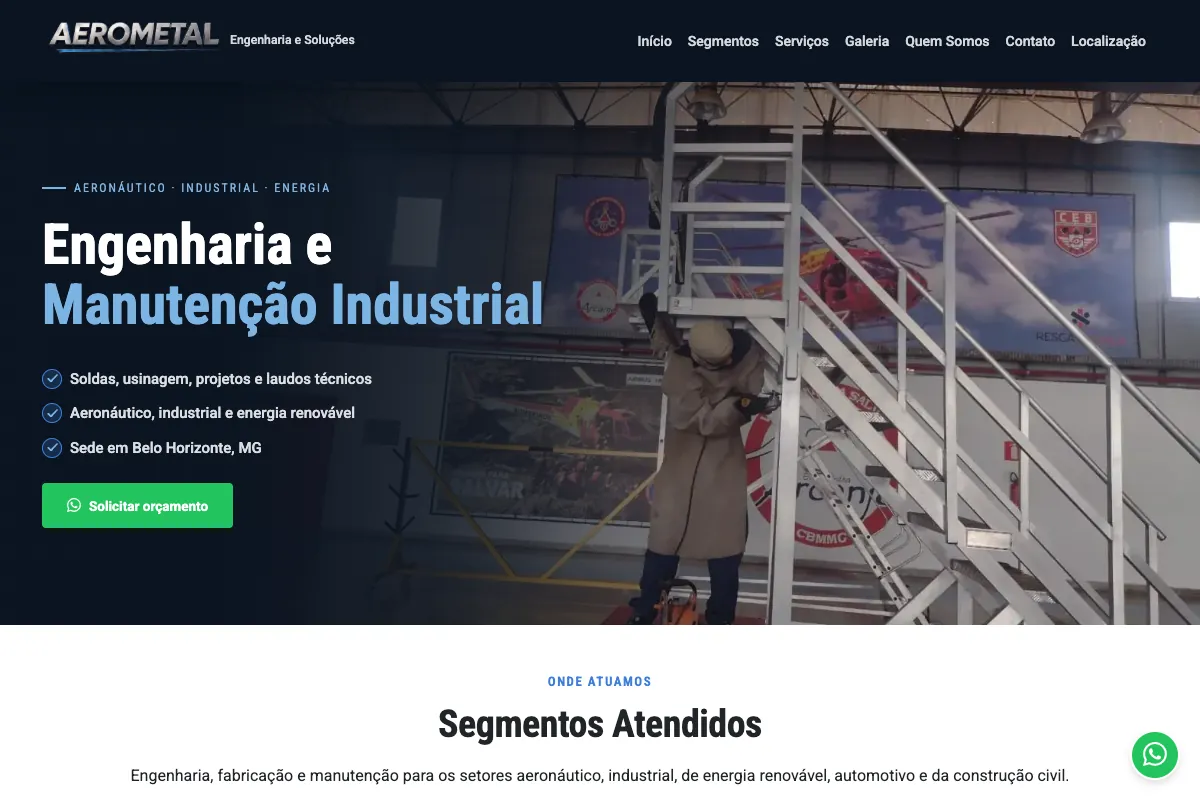 Site da Aero Metal
