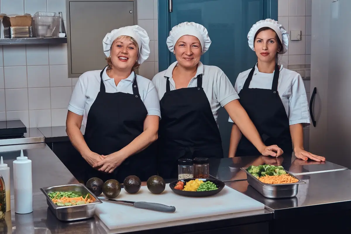 Foto da equipe da confeitaria