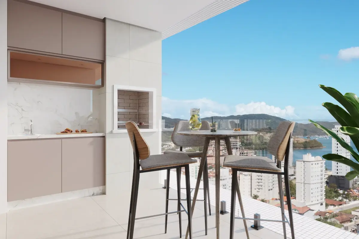 Varanda gourmet com vista panorâmica